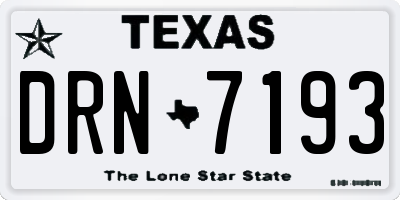 TX license plate DRN7193