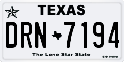 TX license plate DRN7194