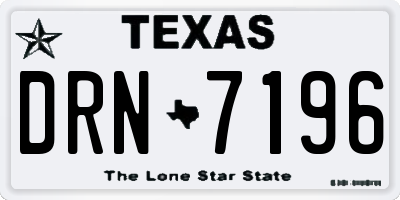 TX license plate DRN7196