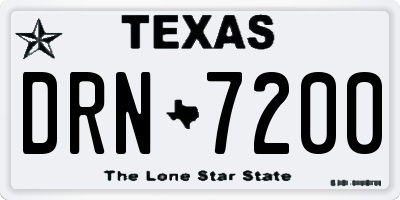 TX license plate DRN7200