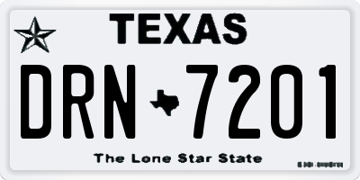 TX license plate DRN7201