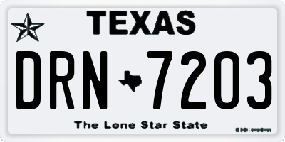 TX license plate DRN7203