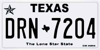TX license plate DRN7204