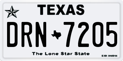 TX license plate DRN7205