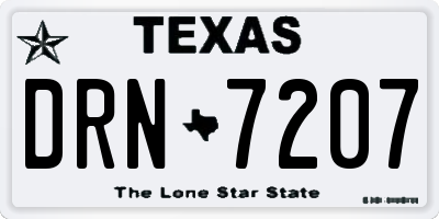 TX license plate DRN7207