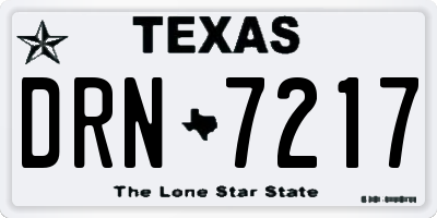 TX license plate DRN7217