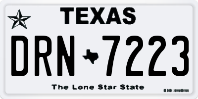 TX license plate DRN7223