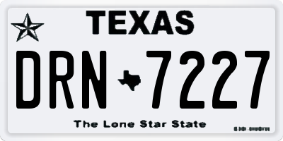 TX license plate DRN7227