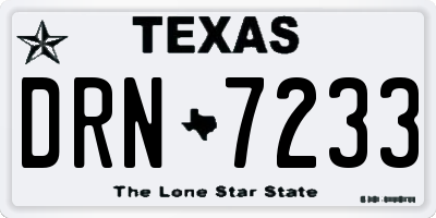 TX license plate DRN7233