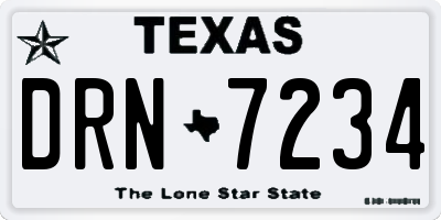 TX license plate DRN7234