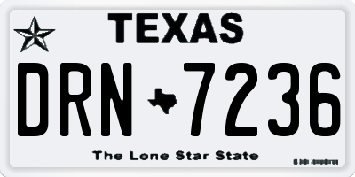 TX license plate DRN7236