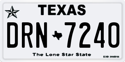 TX license plate DRN7240