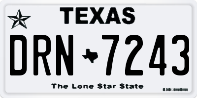 TX license plate DRN7243