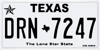 TX license plate DRN7247