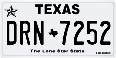 TX license plate DRN7252