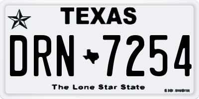 TX license plate DRN7254
