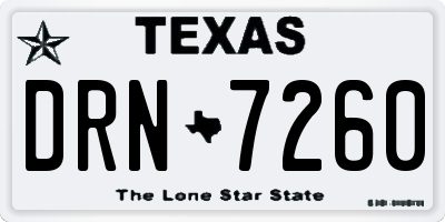 TX license plate DRN7260