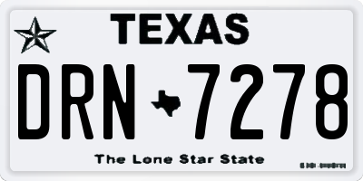 TX license plate DRN7278