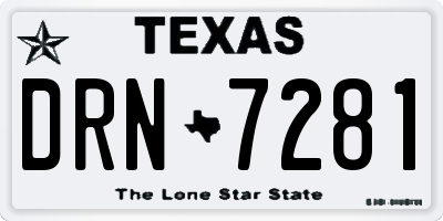TX license plate DRN7281
