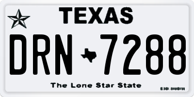 TX license plate DRN7288