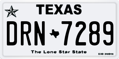 TX license plate DRN7289