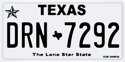 TX license plate DRN7292