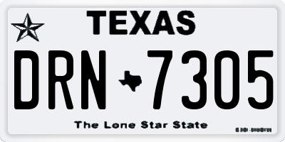TX license plate DRN7305