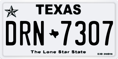 TX license plate DRN7307