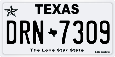 TX license plate DRN7309