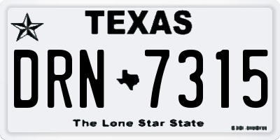 TX license plate DRN7315