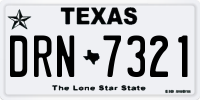 TX license plate DRN7321