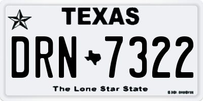 TX license plate DRN7322