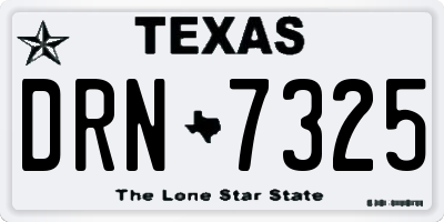 TX license plate DRN7325