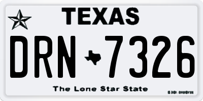 TX license plate DRN7326