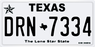 TX license plate DRN7334