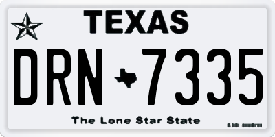 TX license plate DRN7335
