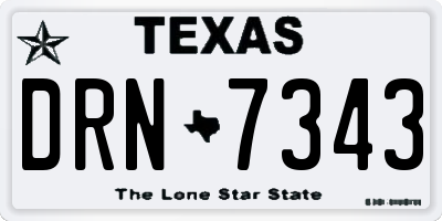 TX license plate DRN7343