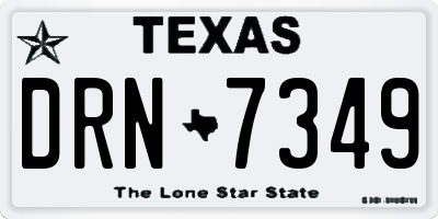 TX license plate DRN7349