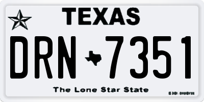 TX license plate DRN7351