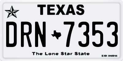 TX license plate DRN7353
