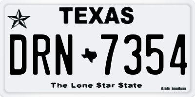 TX license plate DRN7354