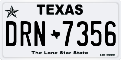 TX license plate DRN7356