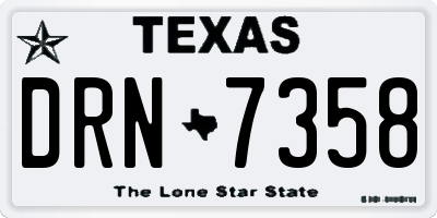 TX license plate DRN7358