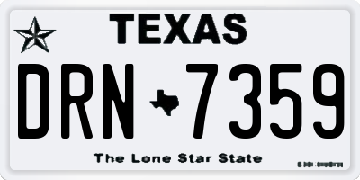 TX license plate DRN7359