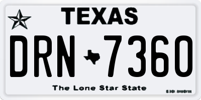 TX license plate DRN7360