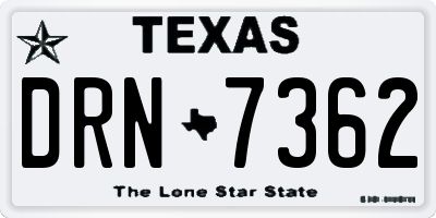 TX license plate DRN7362