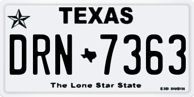 TX license plate DRN7363
