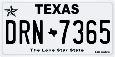 TX license plate DRN7365