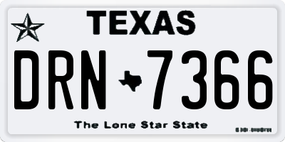 TX license plate DRN7366