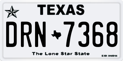 TX license plate DRN7368